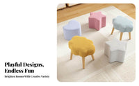 asteriskShaped Footstool Multi-Purpose Low Stool vivid hues for Homeowners