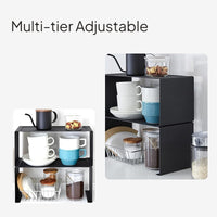 Black Iron Kitchen Organizer Rack, Minimalist Shelf