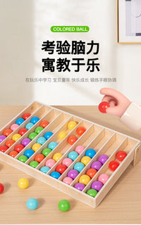 幼儿童蒙氏木制早教彩球归位游戏颜色认知分类亲子互动益智玩具