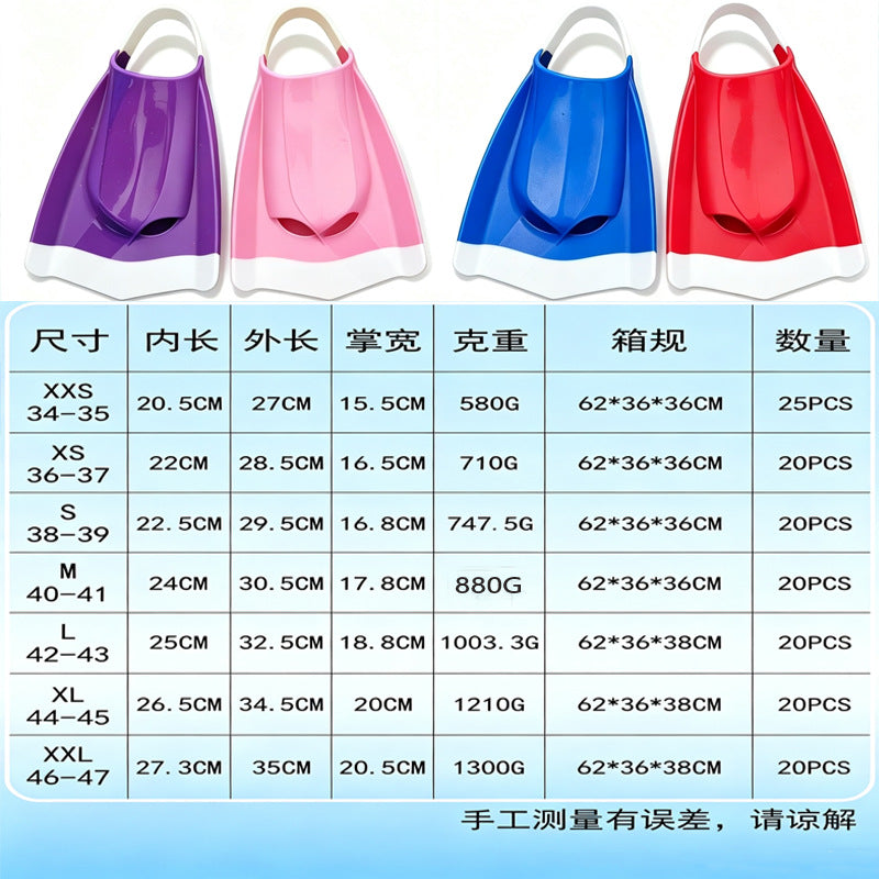 Short Silicone Fins for Snorkeling
