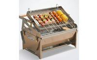 Foldable Portable Charcoal Grill Stainless Steel Tabletop Charcoal Grill Space-Saving Removable for Campers, Backyard
