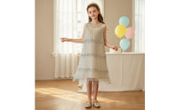 Fringe Dress Dressy Look   Tassel Dress Fully Lined Children's Clothing for Performance