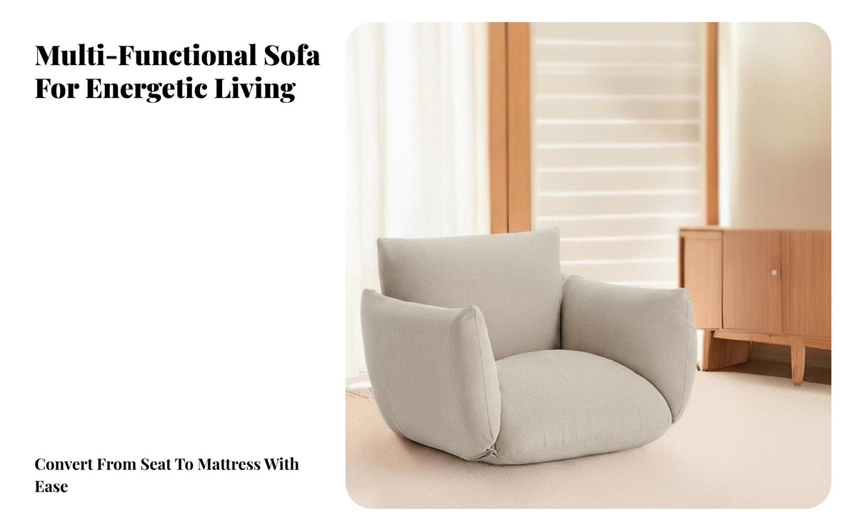 Legless Padded Floor Recliner Minimalist aesthetic Upholstered Floor Recliner Adjustable spinerest Home Seating Space-Saving for Students, Readers, Living Room, Bedroom, Relaxing, Meditation