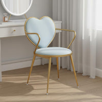 Nordic Design Heart Shaped Back Chair Cushioned Seat Modern Makeup Chair Compact Footprint for Cafe