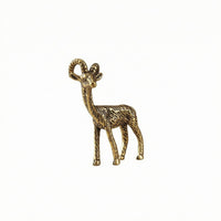 Brass Goat Figurine Textured Metal Goat Figurine Decorative