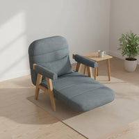 Folding Sofa Bed Multi-Functional Wooden Frame Convertible Sofa Space-Saving Design Foldable Sleeper Chair for Students, Guest Room, Home Office