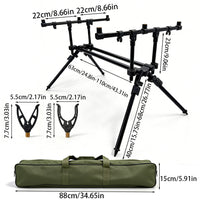 European Style Carp Fishing Three-Head Rod Holder with Ground Spike Aluminum Alloy Fishing Rod Rest