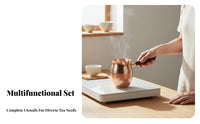 Versatile Heating Chinese Roasted Tea Pot Multi-Purpose Hammered Copper Tea Pot Dripless Spout Stovetop Cookware Easy to Use for Home Entertainers, Adults, Campers, Kitchen, Outdoor, Breakfast, Camping