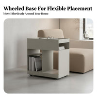 Mobile Bedside Cabinet Space-Saving Household Furniture Versatile Use for Adults