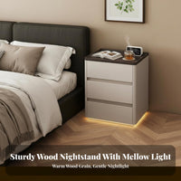 Smart Charging End Table Modern Design Nightstand Spacious Storage for Parents