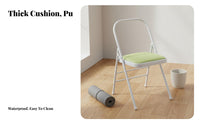 Foldable Design Folding Mind-Body Chair Multi-Functional Mind-Body Assistance Stool Sturdy Steel Frame Folding Exercise Chair Padded Seat for Women, Beginners, Seniors, Home Gym
