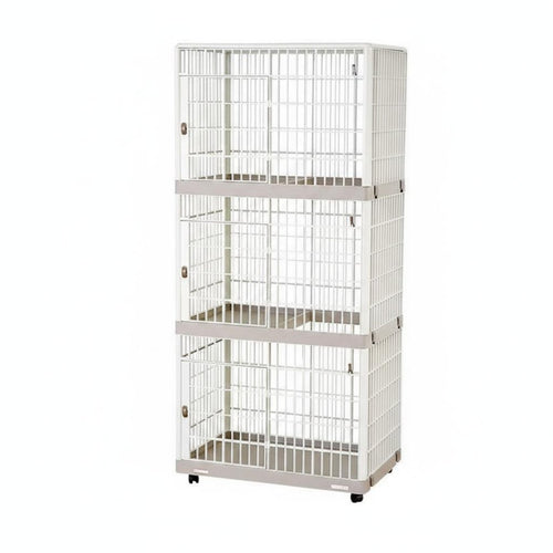 3 Tier Cat Cage Easy to Clean Multi Level Feline Enclosure Spacious Interior for Indoor