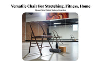 Foldable Iyengar Exercise Chair Heavy Duty Exercise Auxiliary Chair Reinforced Design Folding Fitness Stool Sturdy Construction for Beginners, Seniors, Home, Gym