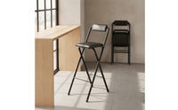 Folding Bar Stool with Backrest Portable High Bar Stool with Padded Seat Supportive Furniture for Kitchen Island