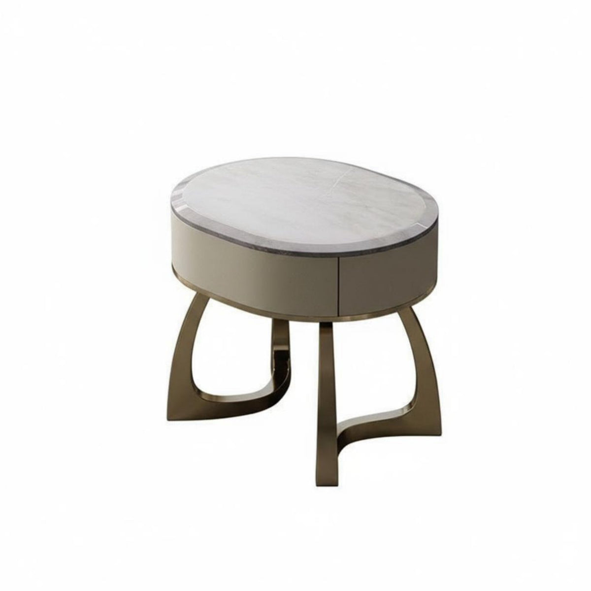Fluted Cylindrical End Table Light Luxury Nightstand Modern Design for Bedroom