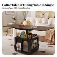 elevateTop Coffee-to-Dining Table Multi-Functional Household Furniture Space-Saving Built-in Storage