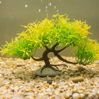 Artificial Pine Tree Aquarium Ornament, Plastic Aquatic Plant for Fish Tank Decoration