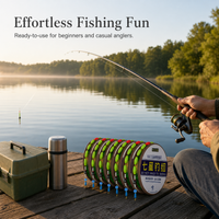 Traditional Fishing Main Line with Seven-Star Floats, Pre-Rigged Fishing Line Set for Wild Fishing