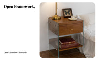 Floating Drawer Nightstand Space-Saving Bedside Table Ample Storage for Adults