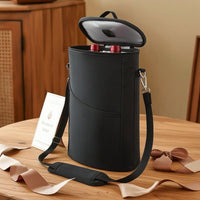 Leakproof Wine Cooler Bag Portable Insulated Wine Tote Compact Foldable for Dinner Parties