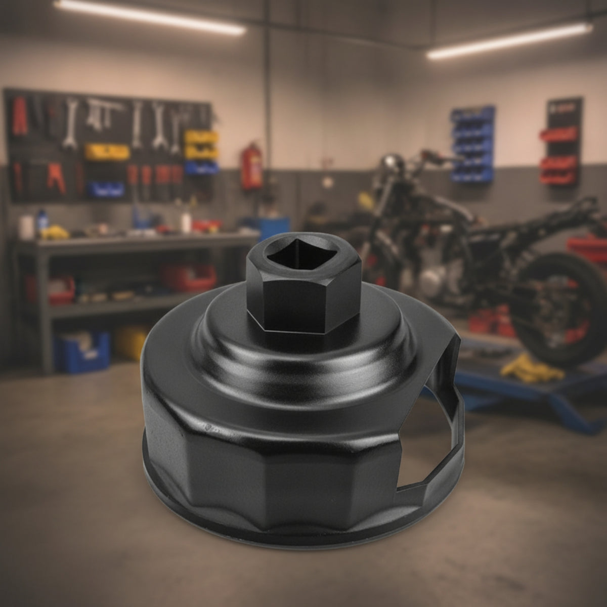 oil filters Wrench 76 Mm Removal Tool Black Metal Wrench with Side Cutout for Motorcycle Mechanics