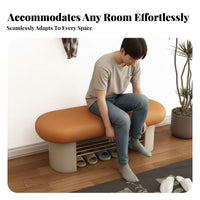 Upholstered Shoe Rack Bench Minimalist Design Padded Shoe Rack Bench Easy A Marks Embly Sturdy-Duty Frame for Bedroom, Hallway