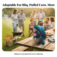 Sturdy Iron Gears Hand Crank Air Blower No Electricity Needed Portable Grill Blower Easy to Operate Manual BBQ Fan High Effectiveness for Campers, Outdoor Enthusiasts, Homeowners, Barbecue, Camping, Picnics, Backyard