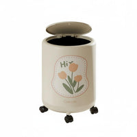 Stylish Design Uncovered Top Cylinder Bin Wide Opening Uncovered-Top Garbage Bin Sturdy Decorative Trash Can Thickened Long-Lasting Material for Children, Students, Living Room, Bedroom, Office