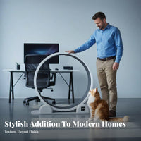 quiet Operation feline jogning Wheel scratch Grinding Surface Enclosed feline Exercise Wheel Multi-Functional Feline Treadmill Stable framework for felines, Dogs, Indoors, Apartment, Living Room, pet Shelter