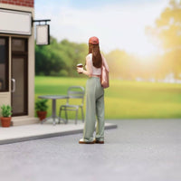 Girl Figure Holding Coffee Colorful Street Fashion Miniature Girl