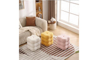 Fuzzy Vanity Stool Soft Upholstered Dressing Stool 220 Lbs Weight Capacity