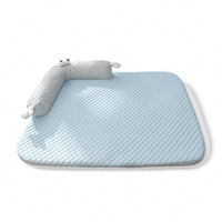 Pet Bed with Pillow Machine Washable Quilted Pet Pad Non-Slip Dog Mat with Pillow for Crate