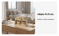 Tiered Wooden Shelf Multifunctional Stepped Display Riser Space-Saving