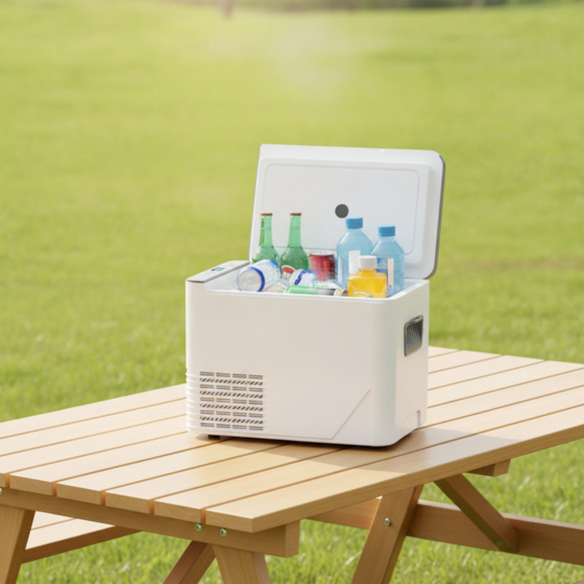 Compact Compressor Mini Refrigerator Space-Saving Beverage Fridge Slimline Appliance for Car