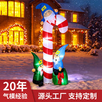 1.8m Christmas Inflatable Elf with Candy Cane Decoration with LED Light for Outdoor Yard Party, AU Plug