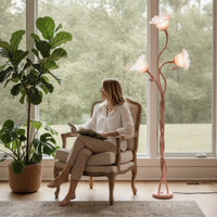 Flower Floor Lamp Curved Flower Standing Lamp Sculptural Decorative for Living Room, Bedroom