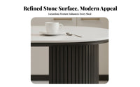 5 Pieces French Cream design Half-Moon Table with 4 Chairs Modern Minimalist Dining Area Furniture Curved surface Indoor Furnishing Space-Saving Design for Apartment Dwellers, Homeowners, Families, Small Spaces, Open-Plan Areas, Kitchen, Living Room