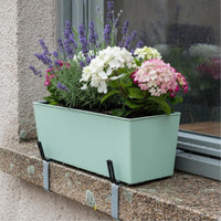 Rail Hook Planter Heavy Duty Iron Adjustable Hanging Flower Shelf for Patio