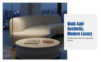 Wabi-Sabi Stone Coffee Table, Modern Minimalist Living Room Table, Creative Designer Side Table Set