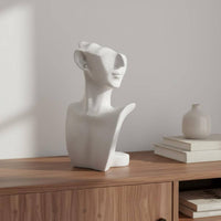 3 Pieces Abstract Face Statue Shiny Finish Modern Bust Figurine for Office