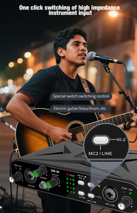 RK RK02 2-In 2-Out USB External Sound Card for Recording