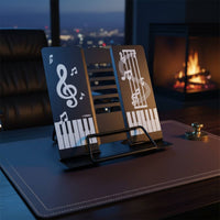 Eye-Friendly Portable Reading Stand Adjustable Angle Desktop Book Holder Foldable Sheet Music Stand Stable Base for Students, Children, Musicians, Study, Practice Room