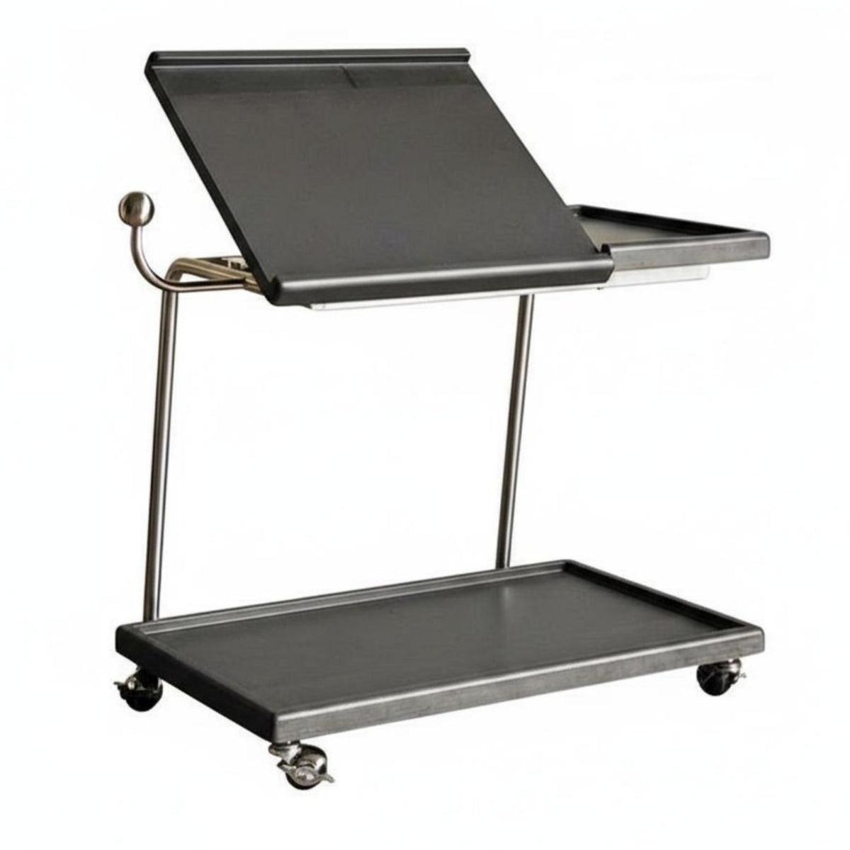 Retro Design Mobile Mobile Unit with Storage Multi-Functional Split-Top Rolling Table Space-Saving Household Furniture Lockable Wheels for Apartment Dwellers, Distant Workers, Musicians, Living Room, Small Areas, Bedroom, Home Office