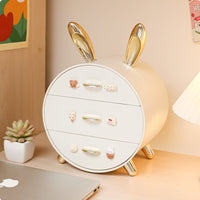 3 Layer Desktop Drawer Cute Desktop Drawer Bunny Storage Box for Dorm Room, Bedroom
