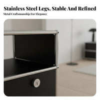 2-Drawer Metal Cabinet rustic aesthetic Nightstand Vintage Inspired for Bedroom