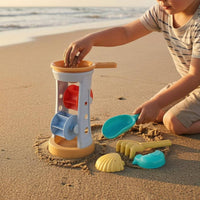 Wheat Straw Sandcastle Playset Rounded Edges Sand Play Tools Molded Surface Shell Mold Set Wide Opening for Children, Beach, Sandbox