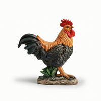 Chicken Figurine Detailed Cock Figurine Compact for Garden, Patio, Gardeners