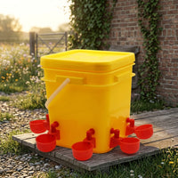 Automatic Chicken Waterer with Large Capacity Fowl Drinker, Pre-Drilled Holes for Goose and Quail, Self Replenishing Chicken Drinker