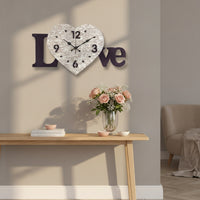 LOVE Letter Wall Clock Noiseless Clock with LOVE Letters Romantic for Living Room