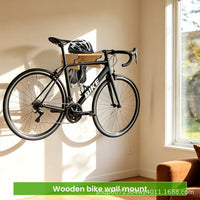 Wooden Wall-Mounted Bike Display Shelf